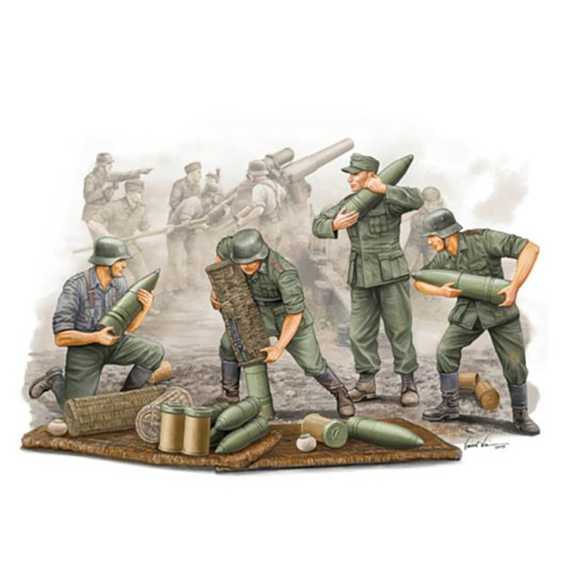 1/35 독일군 SFH18 곡사포 포탄 보급반 - 1/35 German Field Howitzer Gun Crew (on carrying)