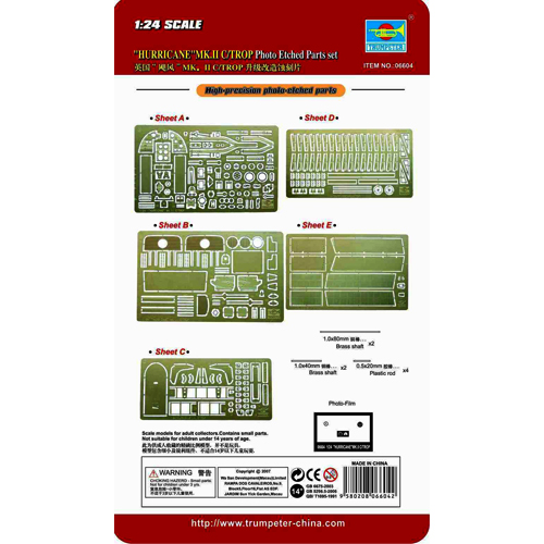 1/24 Hawker Hurricane IIC Photo Etched Parts Set